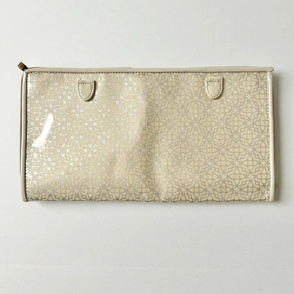 Kendra Scott Jewelry Travel Organizer Cream Silver Folding Portfolio Case